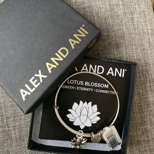 Alex and Ani Lotus Blossom Charm Bangle